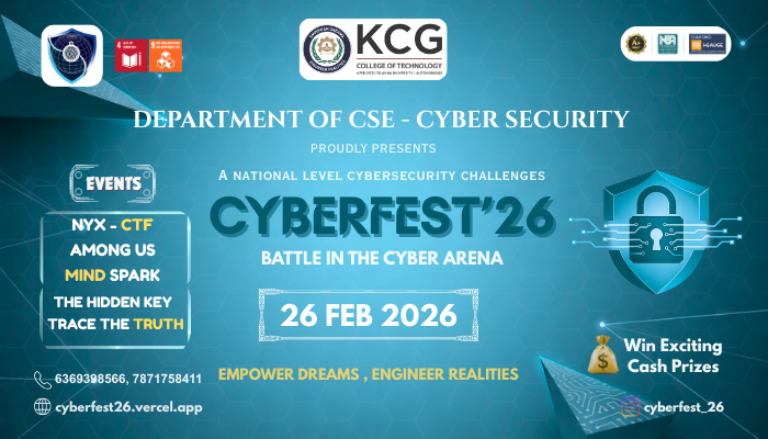 CYBERFEST'26 National Level Cybersecurity Challenge Poster 
